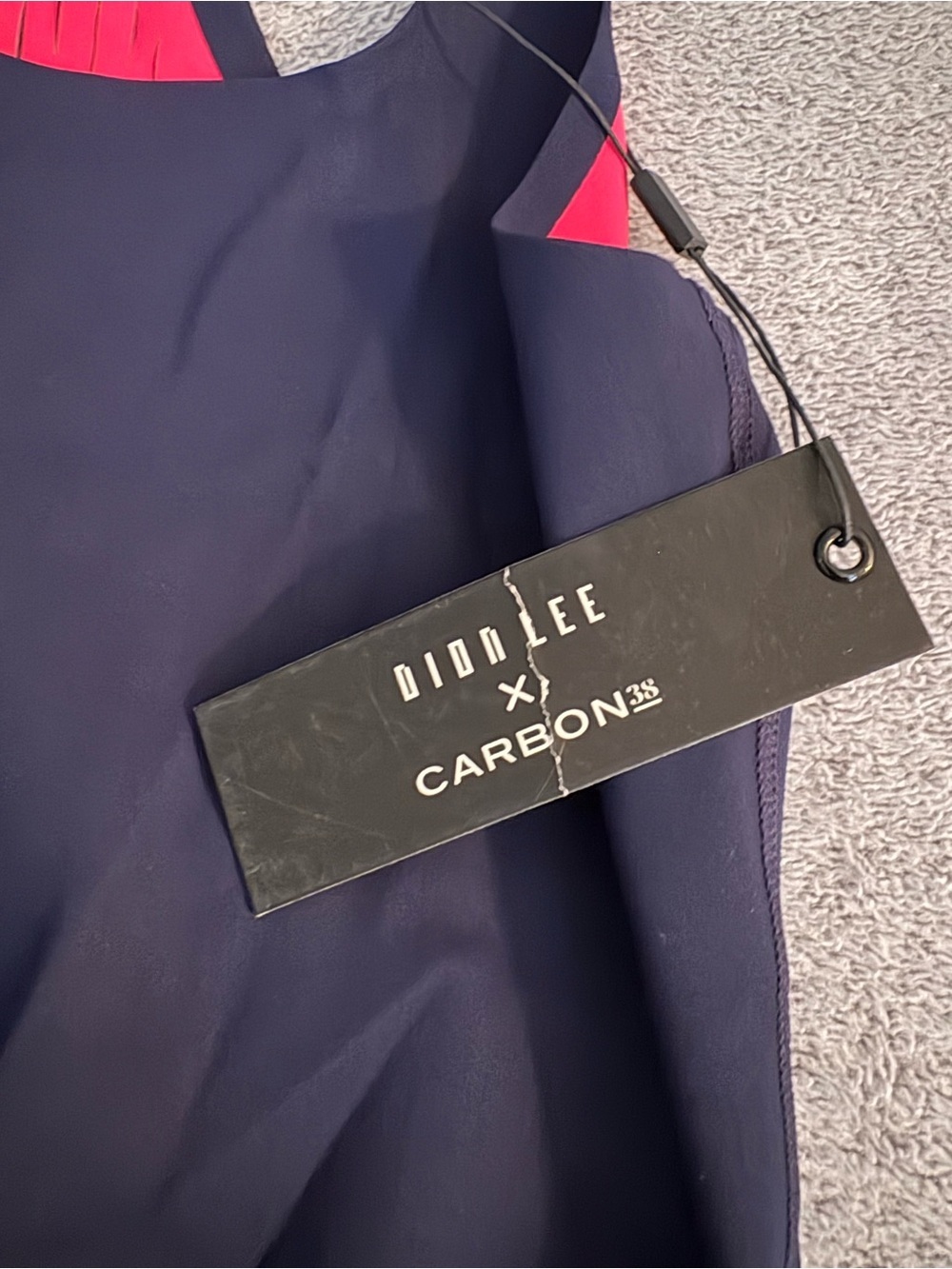 NWT Dion Lee X Carbon38 One Piece Swimsuit/Bodysuit Medium Navy Blue Pink - Picture 4 of 9